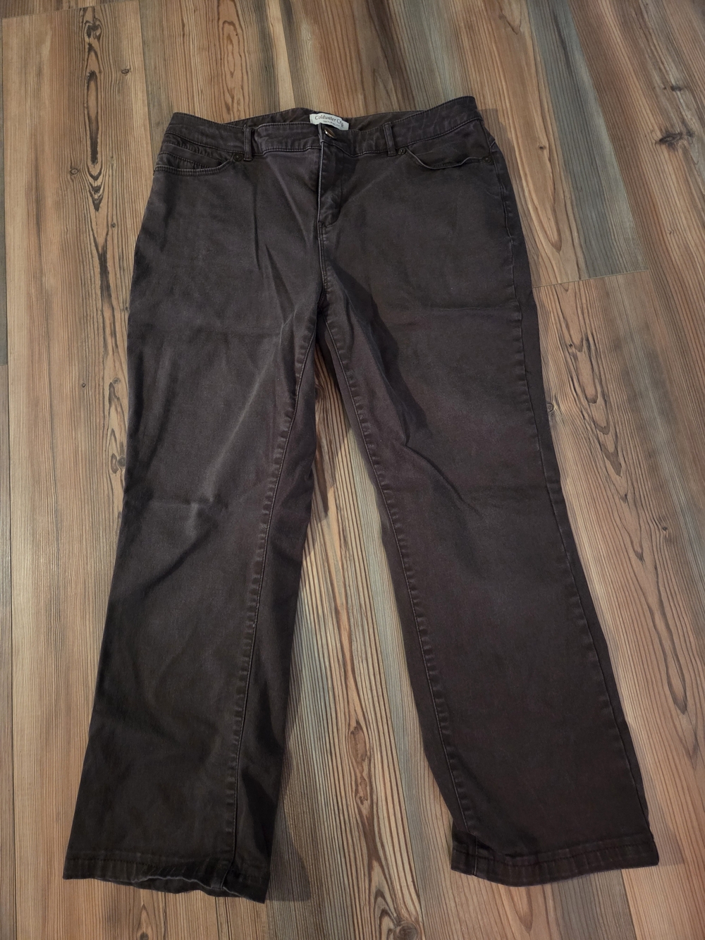 Coldwater Creek Women's Dark Brown Straight-Leg Capri Jeans